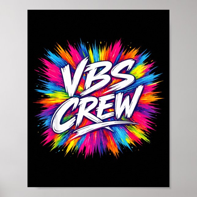 Vbs crew colourful splash vacation bible school vb poster (Front)