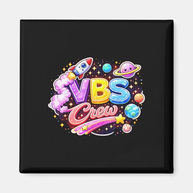 Vbs crew vacation bible school squad religious magnet (Front)