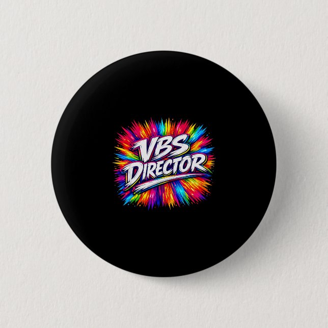 Vbs director splash colourful to vacation bible 2 inch round button (Front)
