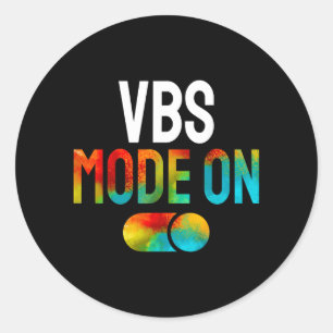 VBS Mode On Vacation Bible School Summer Camp Classic Round Sticker