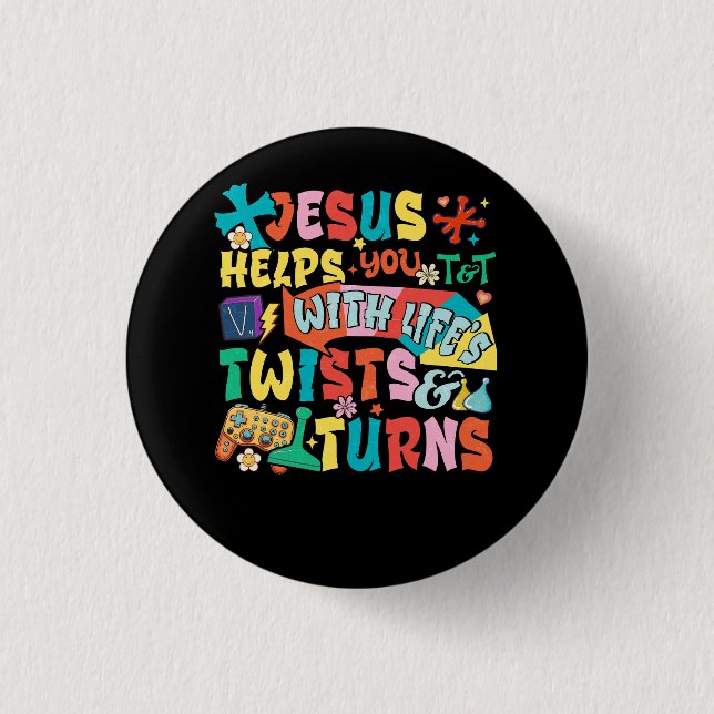 VBS Twist And Turn 2023 Following Jesus Changes Th 1 Inch Round Button (Front)