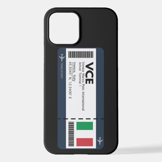 VCE Venice Boarding Pass - Italy Ticket iPhone Case (Back)