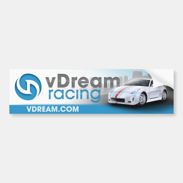 vDream Bumper Sticker (Blue) (Front)