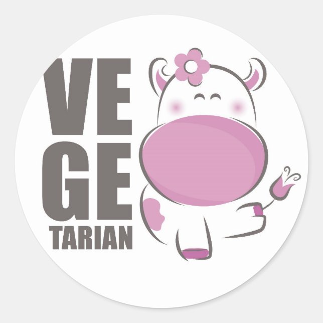 Ve Ge Tarian (Pink Cow) Classic Round Sticker (Front)