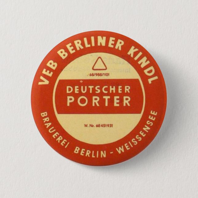 VEB Kindl Porter 2 Inch Round Button (Front)