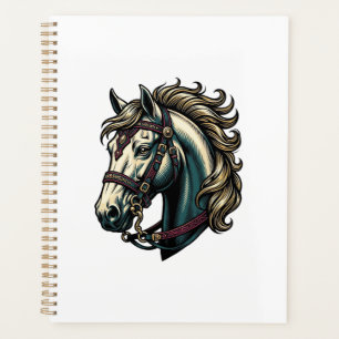 Vecteur de tête de cheval de gravure vintage