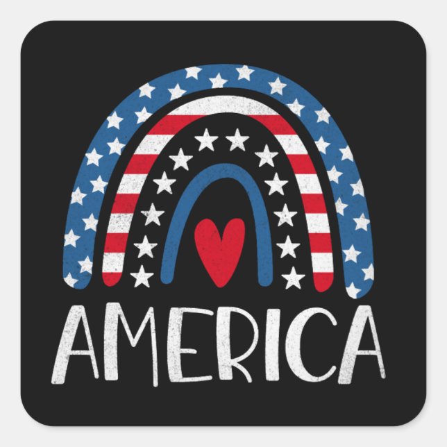 Vector 4th july american independence day (1) square sticker (Front)