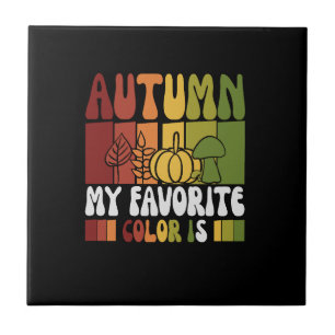 Vector autumn my favorite color is- autumn quotes  tile