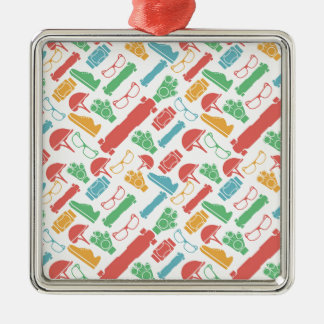 Vector background for accessories for longboarders metal ornament