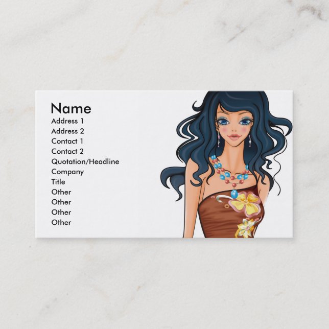 Vector_Beauties_-0005, Name, Address 1, Address... Business Card (Front)