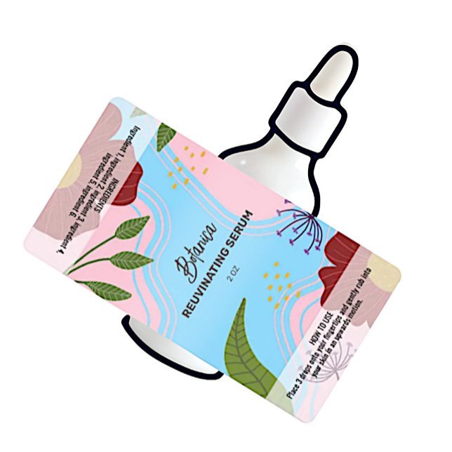 Vector Botanique Sérum Étiquette de bouteille de g (Créateur téléchargé)