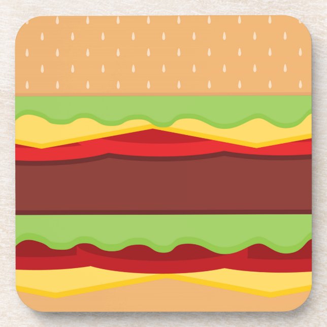 Vector Burger Time Background Coaster (Front)