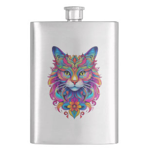Vector Cat Hip Flask