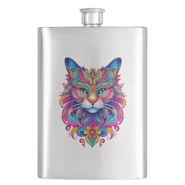 Vector Cat Hip Flask (Front)