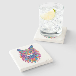 Vector Cat Stone Coaster