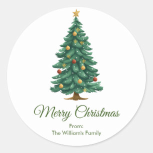 Vector Christmas Tree Classic Round Sticker