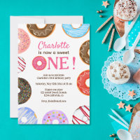 Vector Cute doughnuts Sweet One 1st birthday