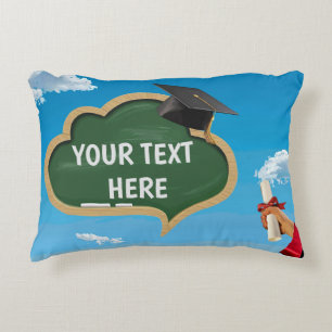 Vector drawing of a cloud-shaped speech blackboard accent pillow