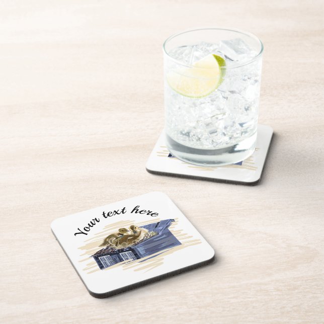 Vector duck family illustration coaster (Right Side)