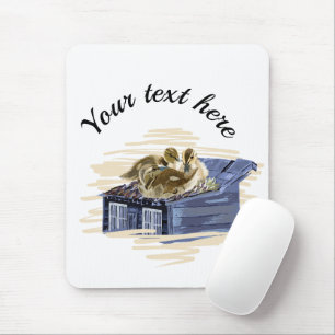 Vector duck family illustration mouse pad