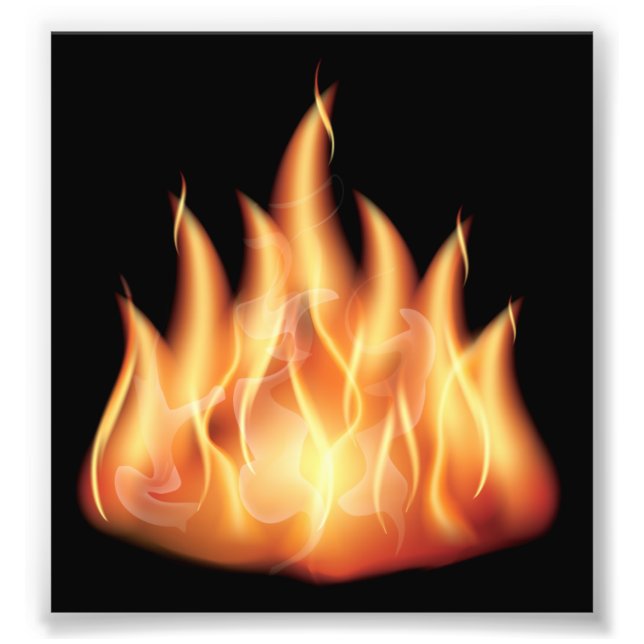 vector-flames1- HOT FIRE FLAMES BURING BLACK ORANG Photo Print (Front)