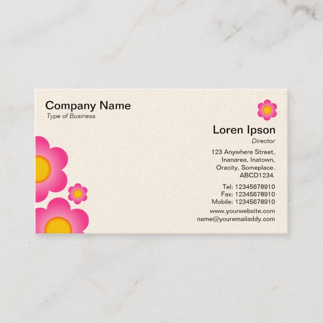 Vector Flower - (Cream Card) Business Card (Front)