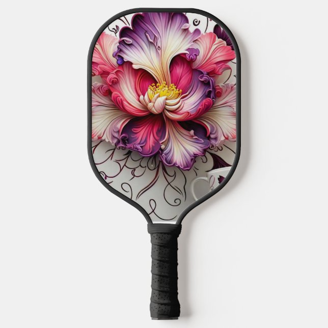  Vector Flower Wireless Charger Pickleball Paddle (Front)