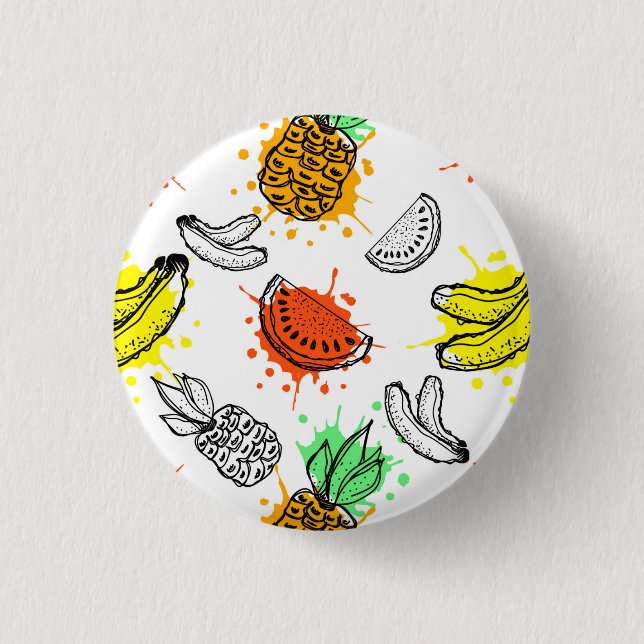 Vector Graphic Seamless Pattern 1 Inch Round Button (Front)