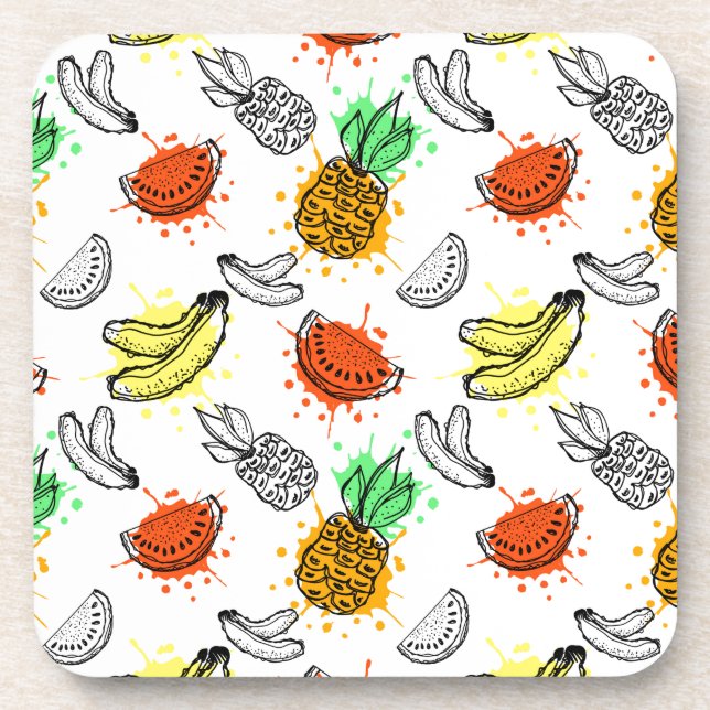 Vector Graphic Seamless Pattern Coaster (Front)