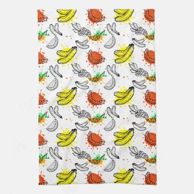 Vector Graphic Seamless Pattern Kitchen Towel (Vertical)