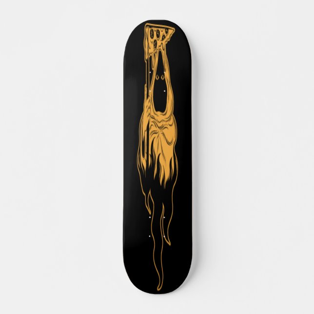 Vector Hand Drawn Illustration of Death with Slice Skateboard (Front)