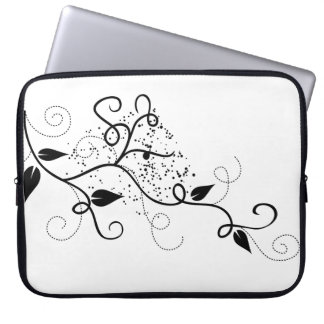 Vector ivy swirl branch girly chic floral nature laptop sleeve