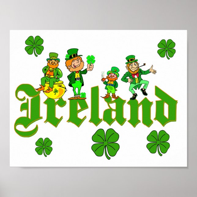 Vector - Leprechaun Clover  Ireland Poster (Front)