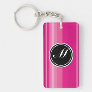 Vector Pink Gradient Striped Keychain