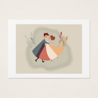 vector romantic illustration with man and woman in