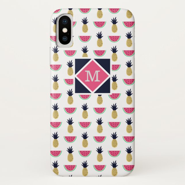 Vector Seamless Pattern With Pineapple And Case-Mate iPhone Case (Back)