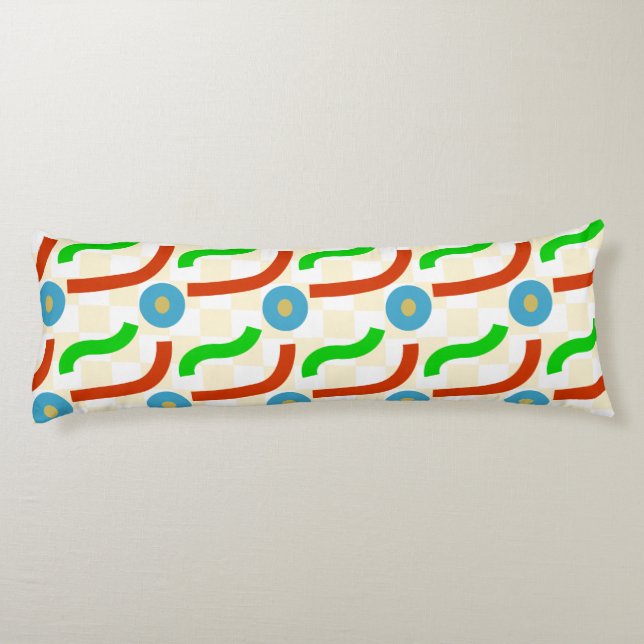 Vector shapes seamless pattern body pillow (Back)