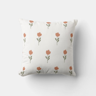 vector simple seamless botanical pattern with flow throw pillow