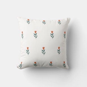 vector simple seamless botanical pattern with flow throw pillow