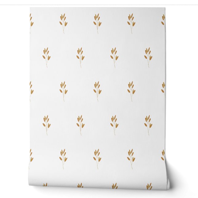vector simple seamless botanical pattern with plan wallpaper (Unrolling)