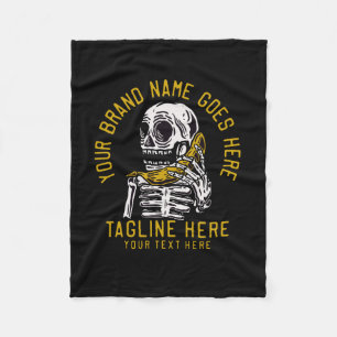 Vector skeleton call up a banana vintage t shirt d fleece blanket