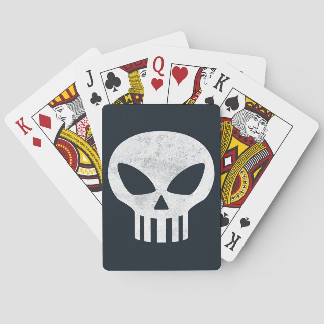 Vector Skull Distressed Playing Cards (Back)
