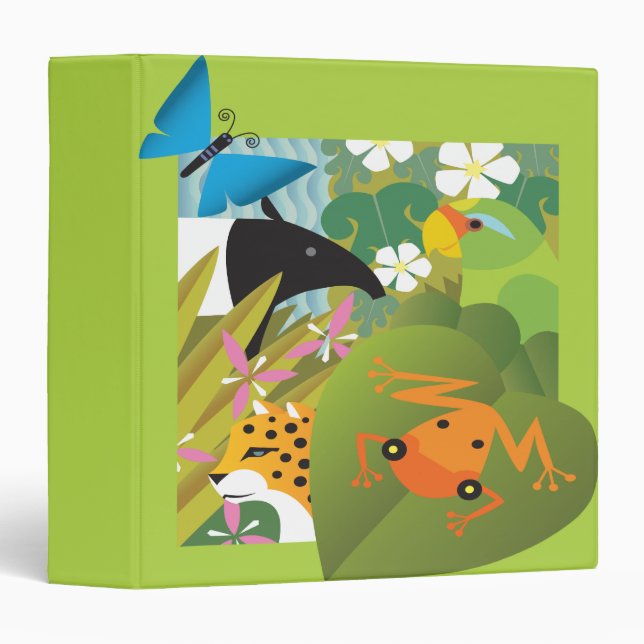 Vector Wild Animals Illustration Notebook Binder (Front/Spine)