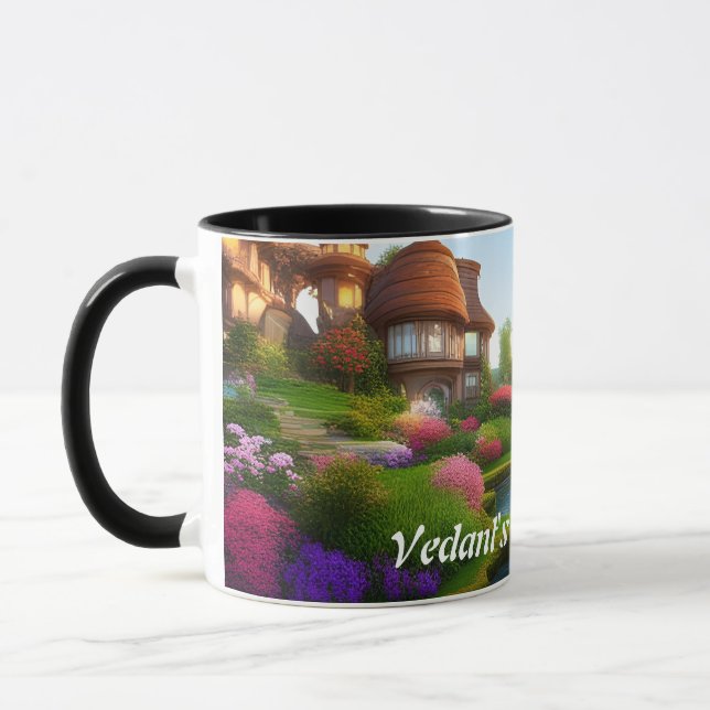 Vedant's Morning Tea Personalized Customizable Mug (Left)