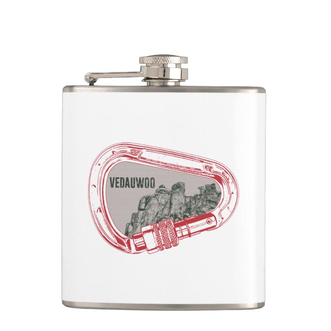 Vedauwoo Climbing Carabiner Hip Flask (Front)