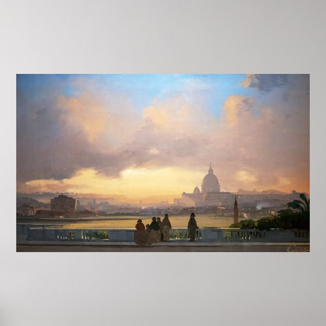 Veduta di Roma dal Pincio Poster (Front)