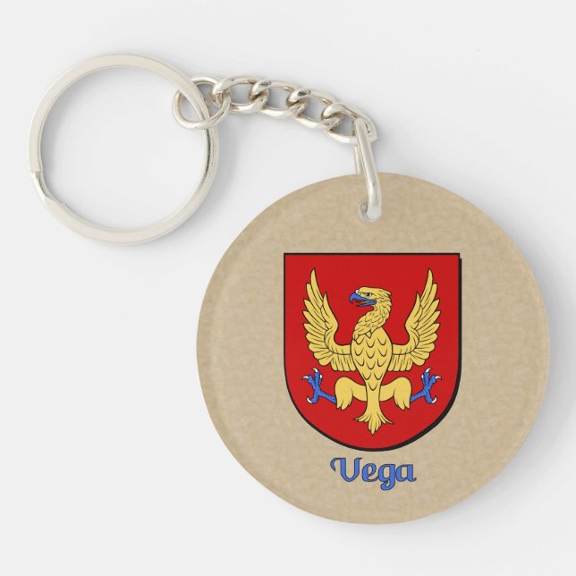 Vega Historical Shield and Spanish Flag Keychain (Front)