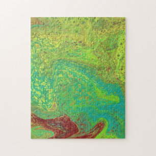 Vegabond Dreams 1 Unique Green Abstract Puzzle