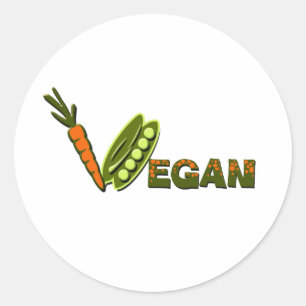 Vegan 2 classic round sticker
