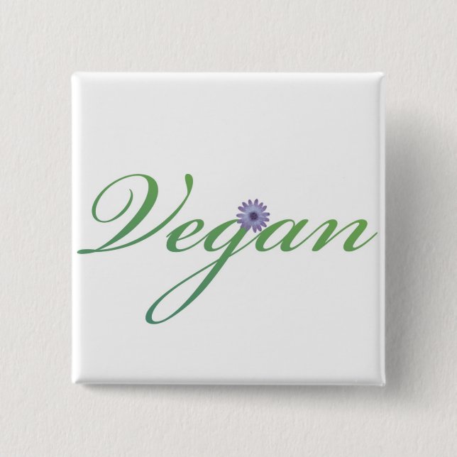 Vegan 2 Inch Square Button (Front)